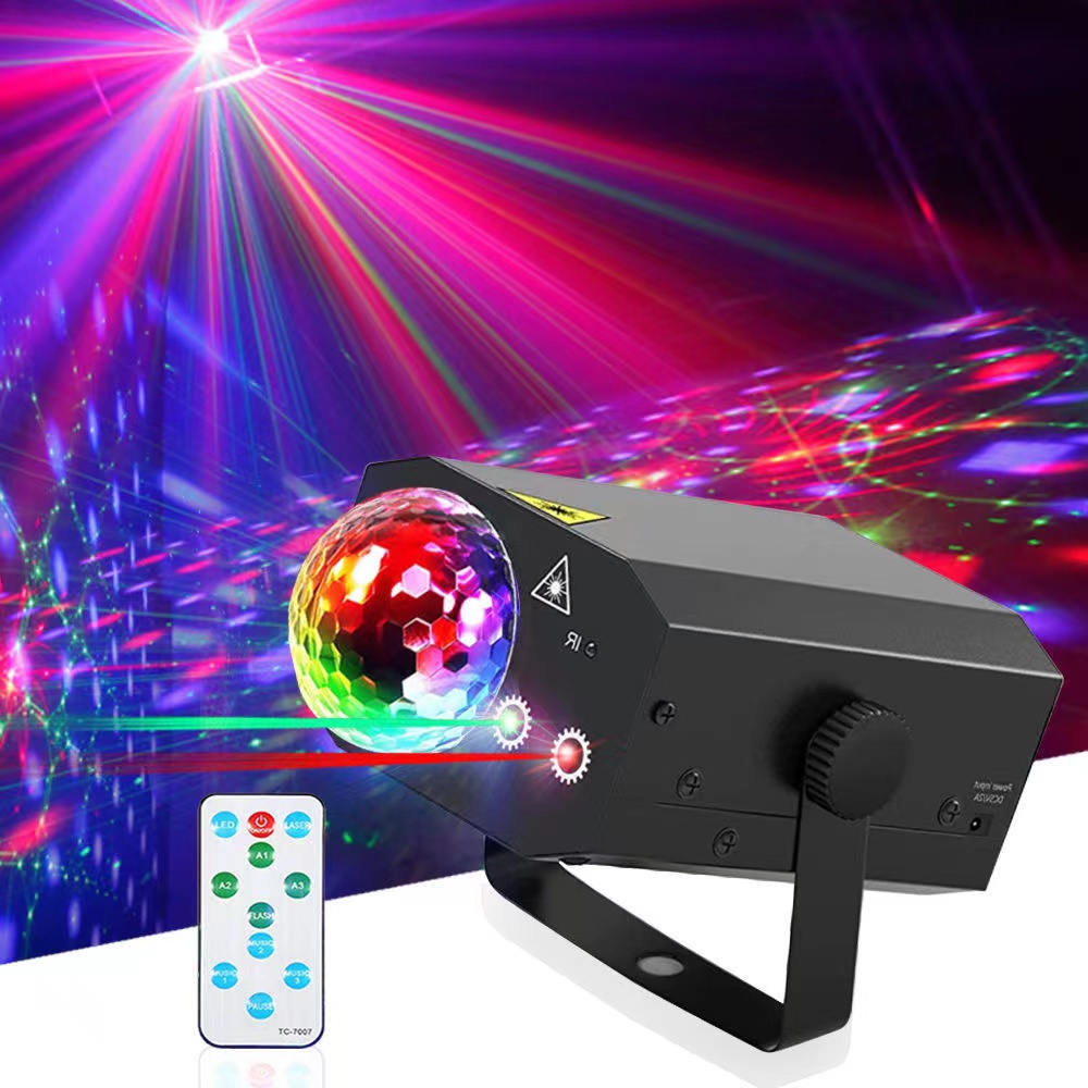 Đèn Laser ánh sáng cảm biến âm thanh cực nhạy - Sử dụng cho phòng Karaoke,Sân khấu (Có remote)