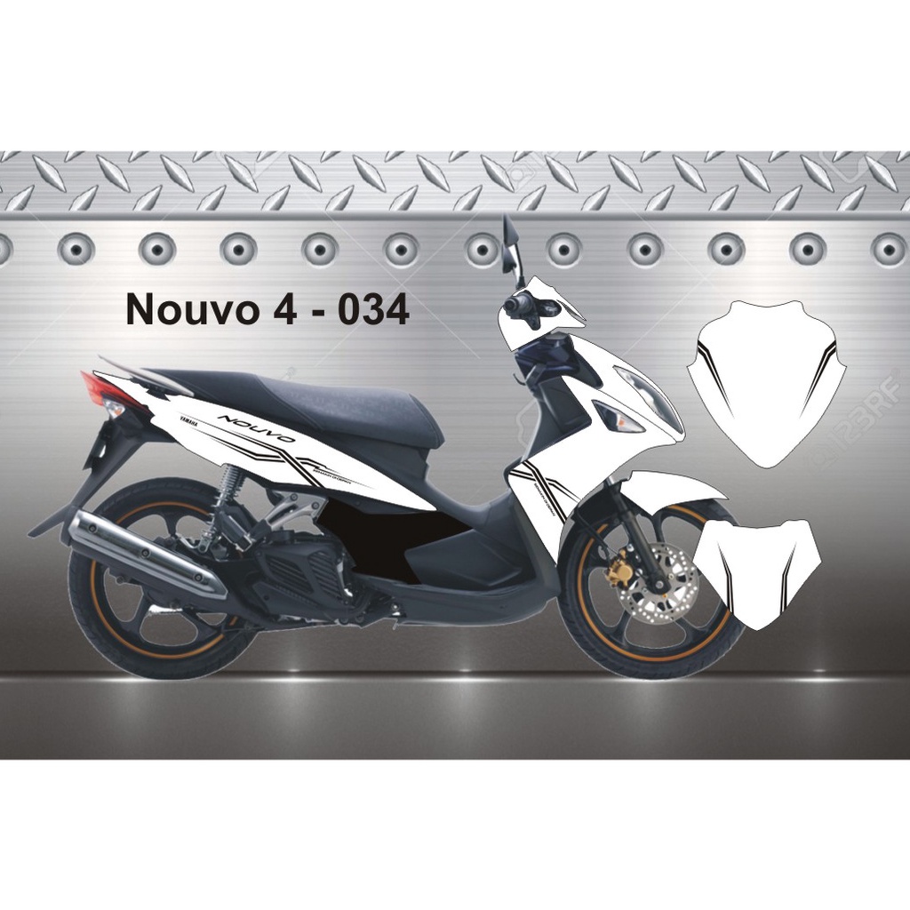 3 Mẫu Tem Trùm Nouvo LX Trắng Chỉ Đen