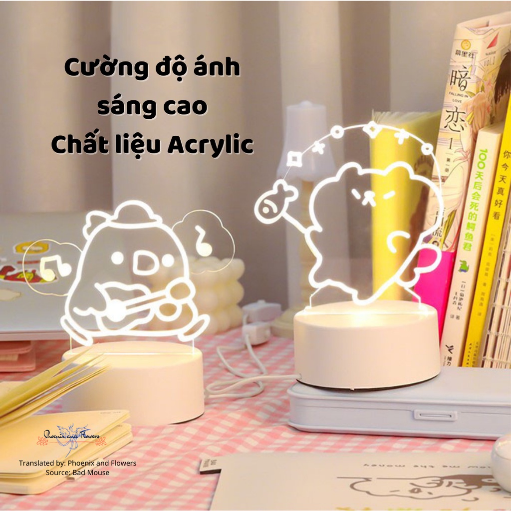 |Order Official| Đèn Ngủ Acrylic Animal Restaurant - Nhà Hàng Thú Cưng