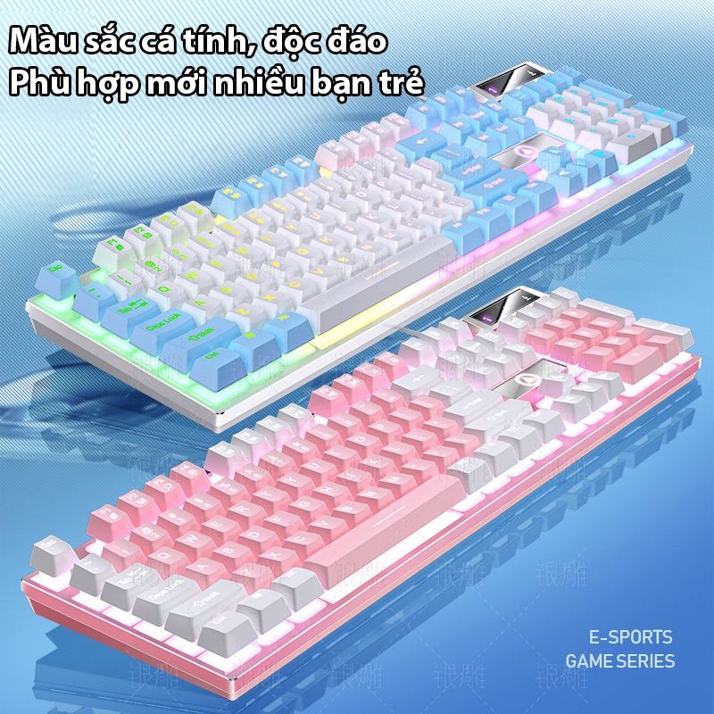 Bàn phím giả cơ Latope bàn phím máy tính chơi game laptop Pc gaming Full LED K550