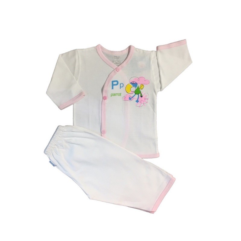 Bộ tay dài JOU 100% cotton cho bé sơ sinh đến 9 tháng