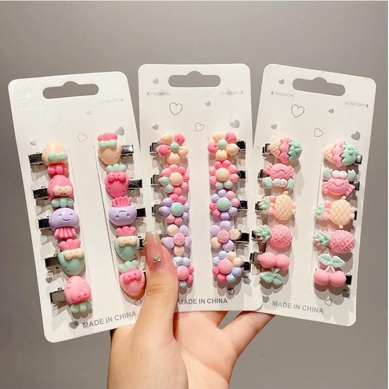 Set 10 Kẹp Tóc Mỏ Vịt Kiểu Hàn Quốc Dễ Thương Cho Bé 2022