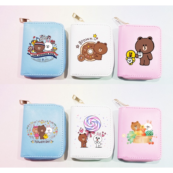 Ví gấu brown VNI6 thỏ cony vịt sally bóp ví dáng ngắn hoạt hình cute thần tượng dễ thương