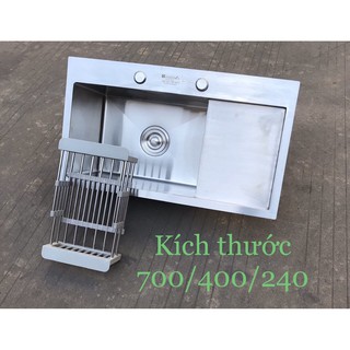 CHẬU RỬA BÁT INOX304 KAGOl 1 HỐ CÓ BÀN 7040 CAO CẤP