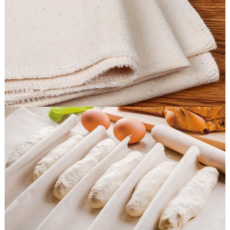 Vải ủ bánh mì chuyên dụng hình chữ nhật 35x45cm, 45x75cm, 60x80cm(💯% vải cotton tự nhiên)