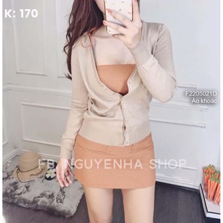 (Hàng sẵn) Áo khoác len nút cổ tim hàng QC!