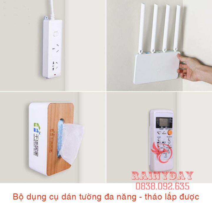 Giá treo ổ cắm điện miếng dán đỡ cục phát wifi tranh ảnh gắn tường đa năng thông minh