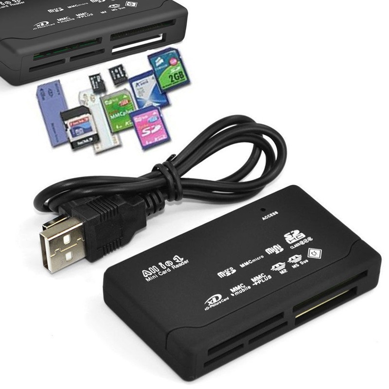 Tất cả trong một đầu đọc thẻ TF MS M2 XD CF Micro Carder Reader USB 2.0 với dòng ngày