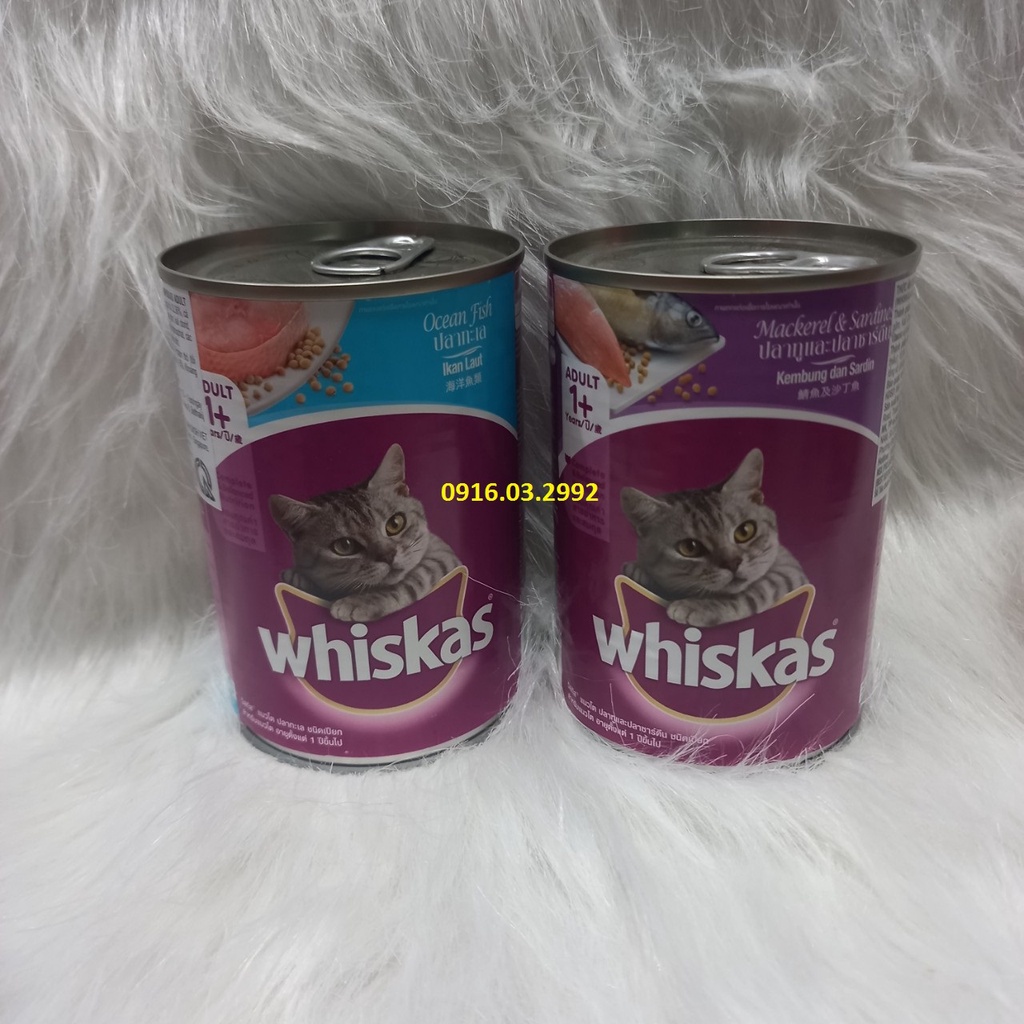 Pate cho mèo Whiskas lon 400gr, Pate cho mèo trưởng thành Whiskas