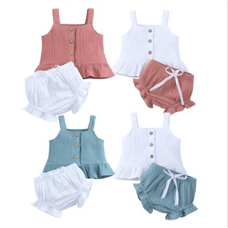 Bộ quần short áo ba lỗ cho bé gái