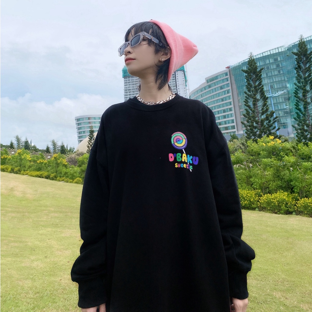 Áo Sweatshirt nỉ tay dài D'BAKU SWEETIE (Tặng kèm túi Tote)