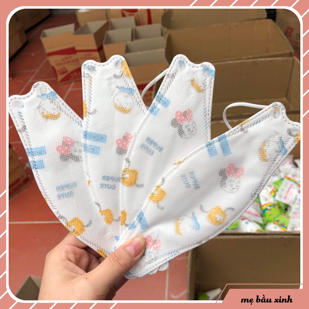 Túi zip 10c Khẩu trang trẻ em 4 lớp KF94 Long Hưng giúp bé kháng khuẩn và chống bụi mịn (2-7 tuổi)