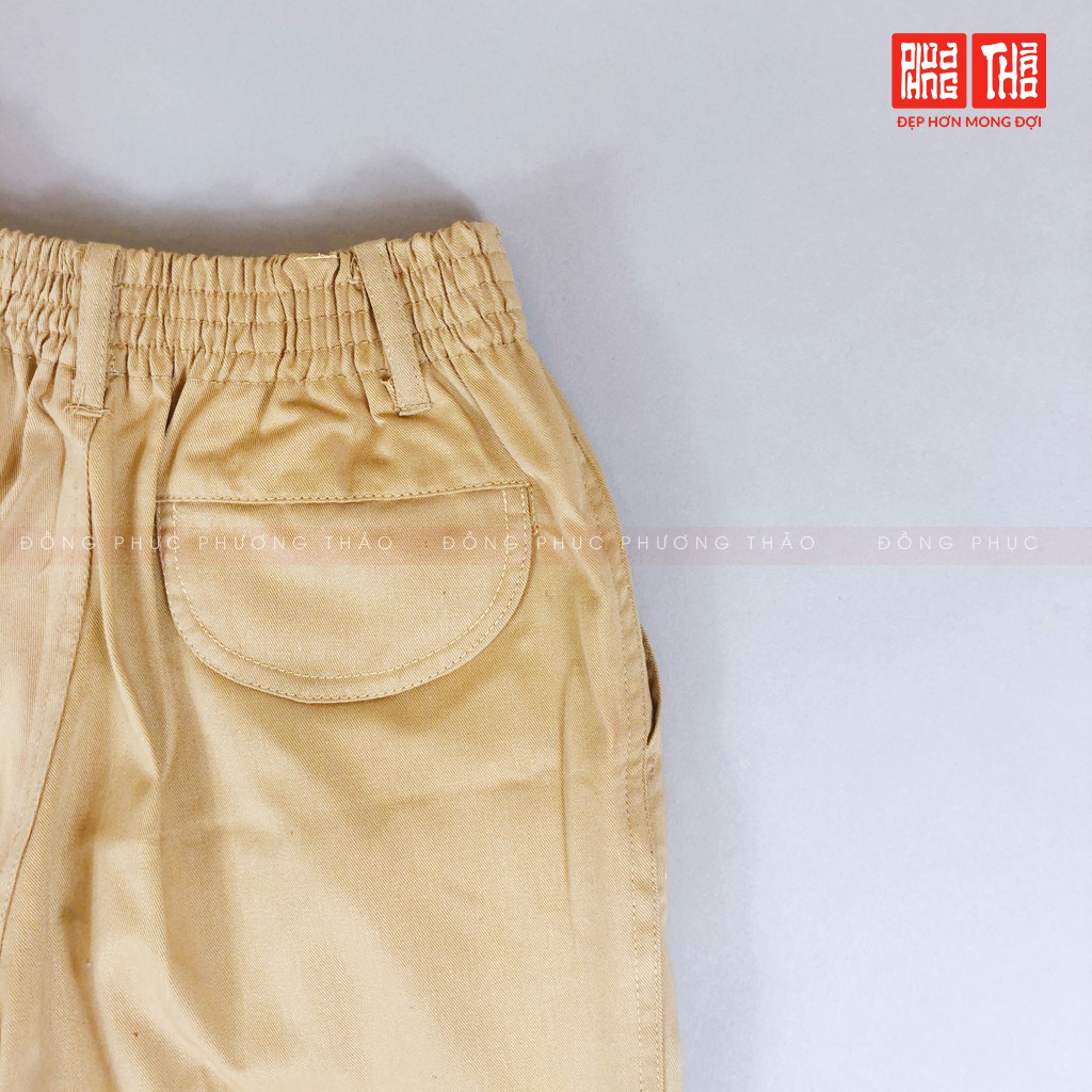 Quần dài đồng phục màu vàng nâu đất Cấp 1