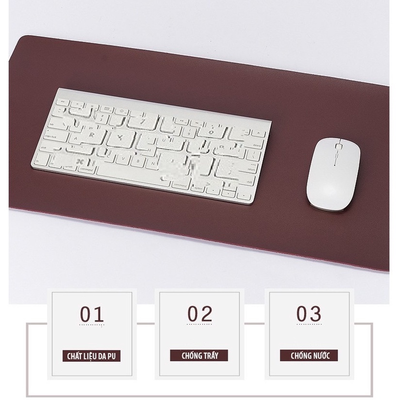 Thảm da trải bàn làm việc Deskpad kiêm bàn di chuột mouse pad da size lớn (nhiều màu) 40x80 50x100 30x60
