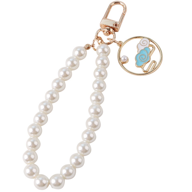 Móc Khóa Ngọc Trai Bằng Hợp Kim Thiết Kế Cổ Điển Tiện Dụng Cho Túi Xách/ Tai Nghe