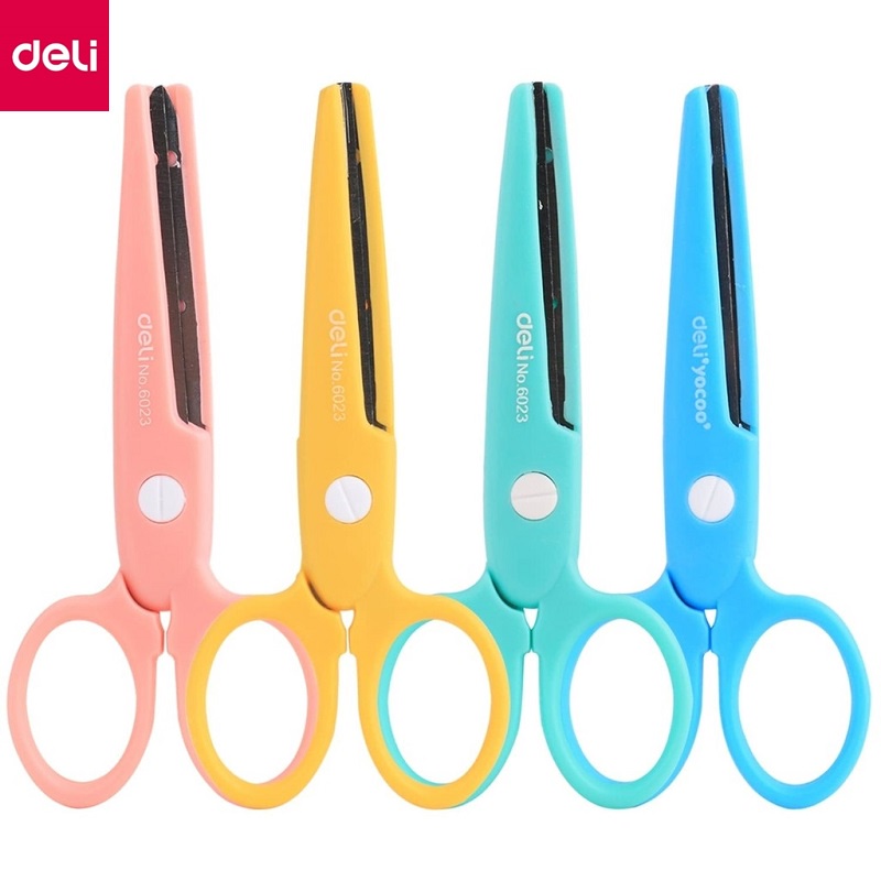 Kéo thủ công học sinh Deli 6023 / Kéo thiết kế mỹ thuật 58x134 mm