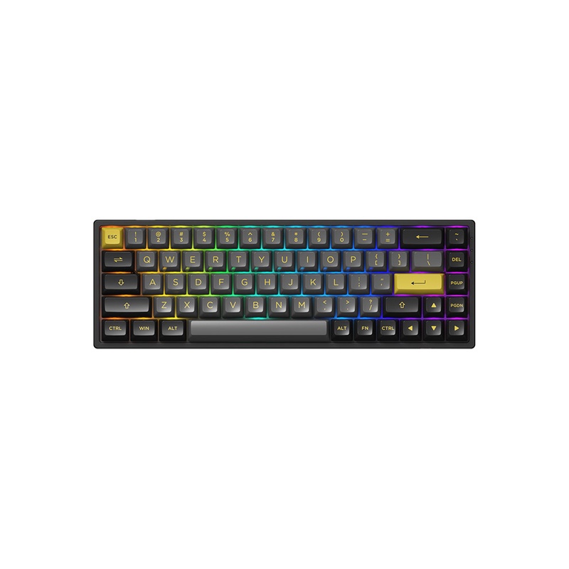 Bàn phím cơ AKKO 3068B Plus Black &amp; Gold (Bluetooth 5.0 / Wireless 2.4Ghz / Hotswap / Foam tiêu âm / AKKO CS Jelly sw)
