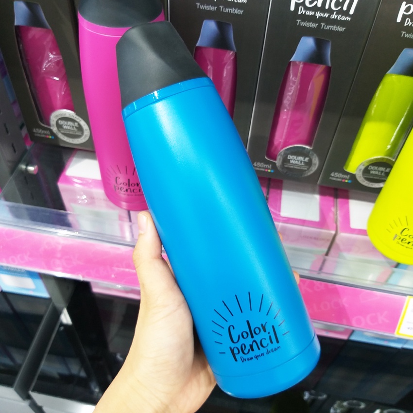 Bình giữ nhiệt Lock&amp;Lock Twister Tumbler 450ml Màu xanh dương LHC4152BLU