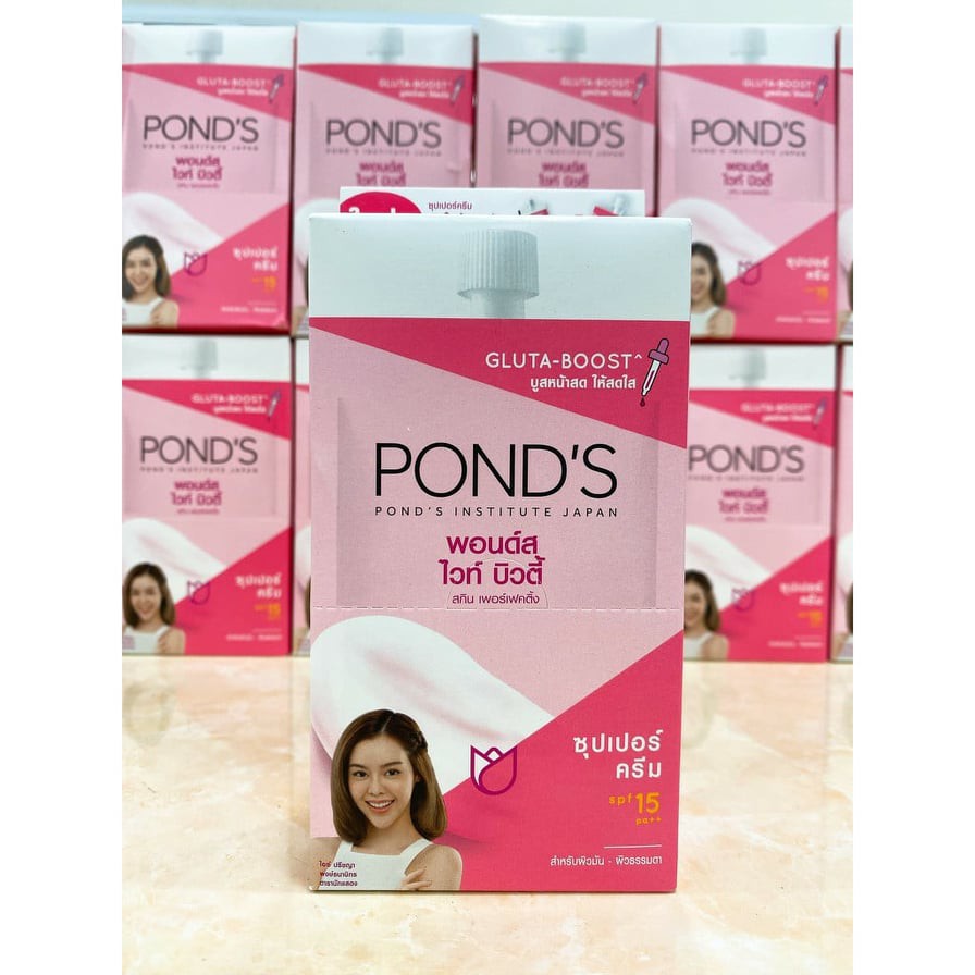 Kem dưỡng trắng da ban ngày Pond’s Thái Lan Hộp 6 gói mẫu mới