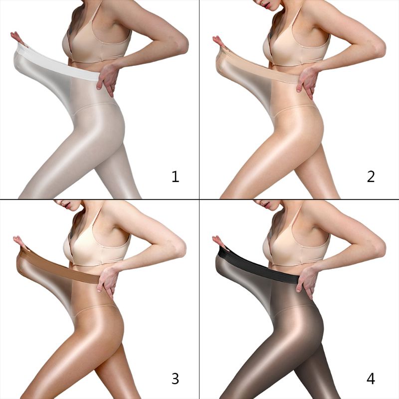 Xiangbao Quần Tất Bó Sát Cạp Cao 60D Vải Lụa Lấp Lánh Gợi Cảm Cho Nữ