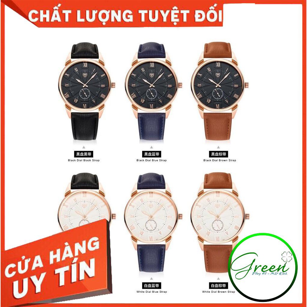 OTIS SHOP [GIÁ GÓC] Đồng hồ nam YAZOLE 451 dây da chính hãng cao cấp Fullbox chống nước tốt AH486