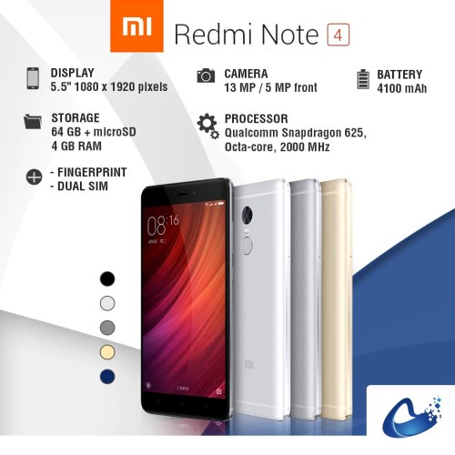 Điện thoại Redmi note 4, ram3gb rom 32gb, chơi game mượt, mới 99