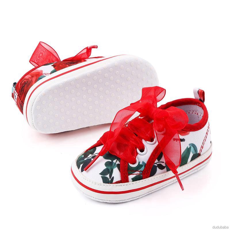 Giày sneaker bé gái đế mềm chống trượt họa tiết phong cách Trung Hoa