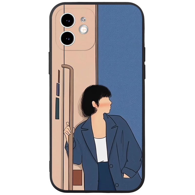 Ốp lưng JURSUE hoạt hình cặp đôi dễ thương đẹp cho iPhone 13 12 11 Pro Max SE 2020 X XR XS 8 7 ip 6S 6 Plus kute Y1954