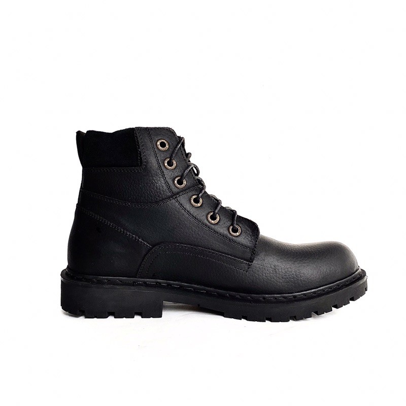 Giày Boots Nam Cao Cổ TEFOSS HN612 Đen Da Bò Thật size 38-44