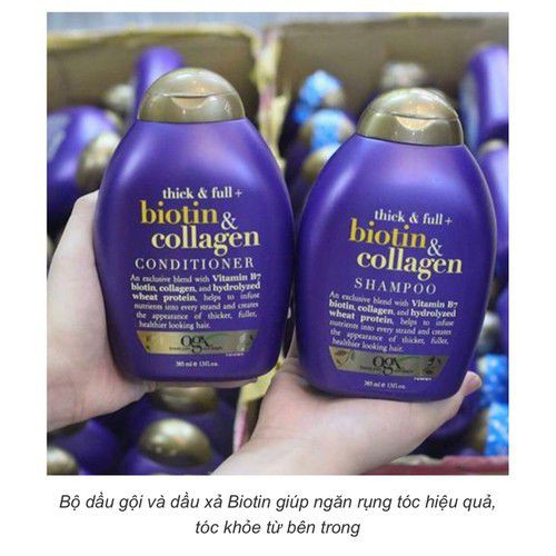 Dầu gội,xả OGX Thick and Full Biotin and Collagen Shampoo 385ml