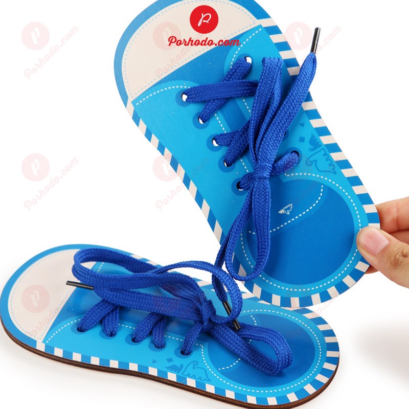 Đồ chơi tập buộc dây giày + xâu cúc áo chuẩn montessori KB216089, Đồ chơi thông minh giáo dục