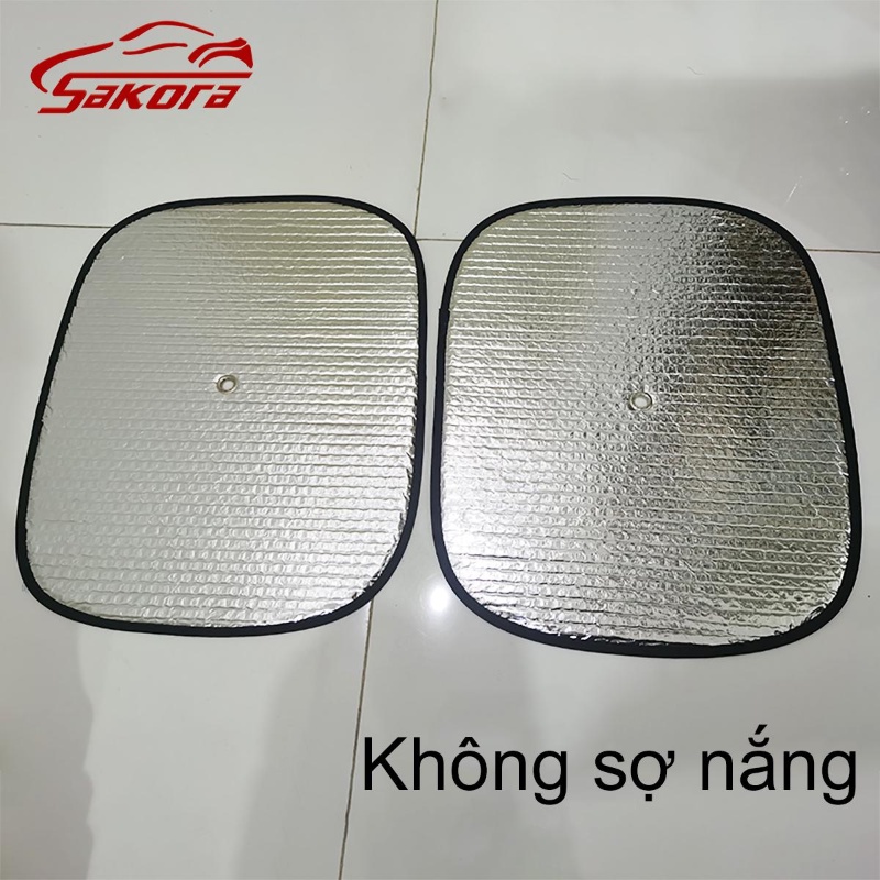 2 tấm che nắng tấm che nắng tấm che nắng phản xạ cách nhiệt nhôm và tấm che nắng chống thấm nhỏ màu bạc (36 x 44cm)