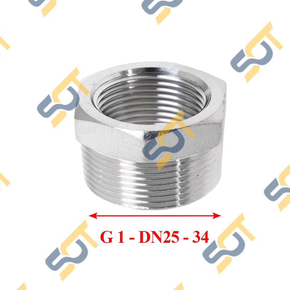 [NỐI CHUYỂN REN] G 1 in 34 DN25 Ren ngoài lớn NỐI Ren trong nhỏ tùy chọn bằng INOX (bush male to female) Cả rá Lơ ngược