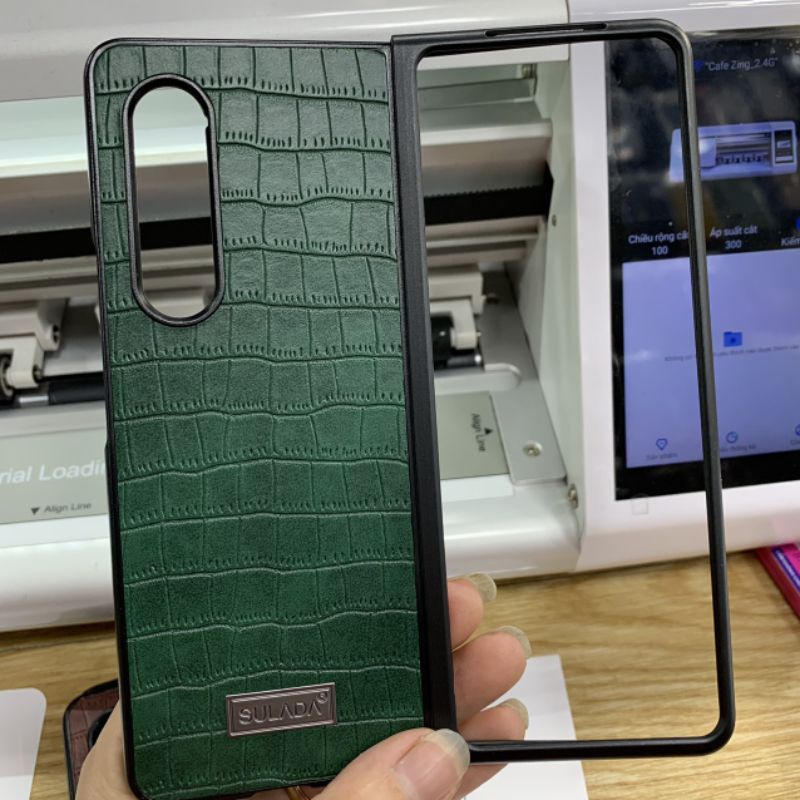 Ốp lưng Samsung Zfold 2 / Z Fold 2 / Zfold 3 / Z Fold 3 kiểu vân da cá sấu hàng công ty full box
