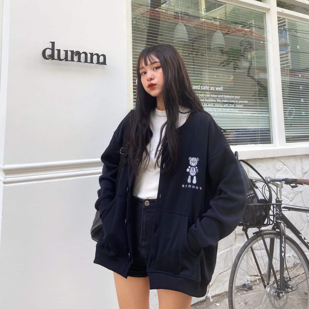 ÁO CARDIGAN TEDDY ĐEN