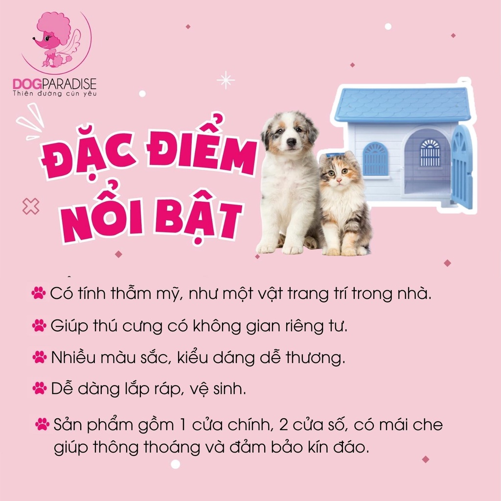 Nhà cho thú cưng Pian Pian chất liệu nhựa cao cấp 78.7 x 62.7 x 71.7 cm - Dog Paradise