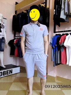 Bộ nam uniqlo cổ trụ