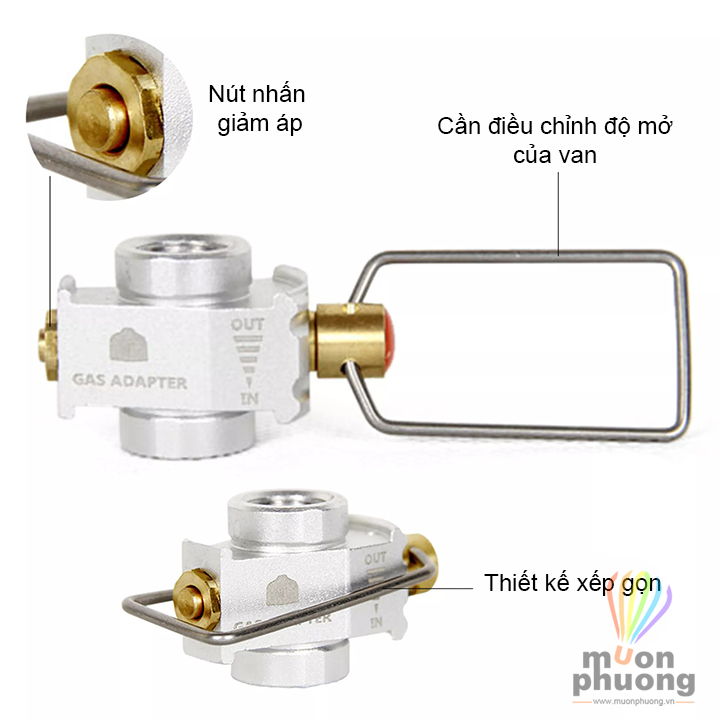 Đầu van sang chiết nạp gas cho bình ga dã ngoại - MUÔN PHƯƠNG SHOP