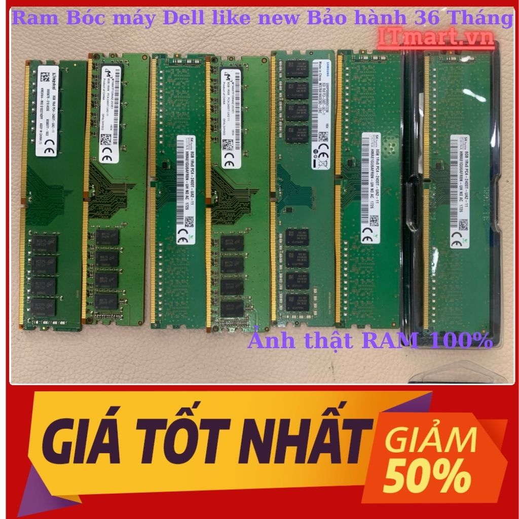 Ram Máy bàn DDR4 8Gb 4Gb bus 2400Mhz- tháo máy đồng bộ Samsung, SK hynix, Micron, Kingston chuẩn Mỹ BH 3 năm