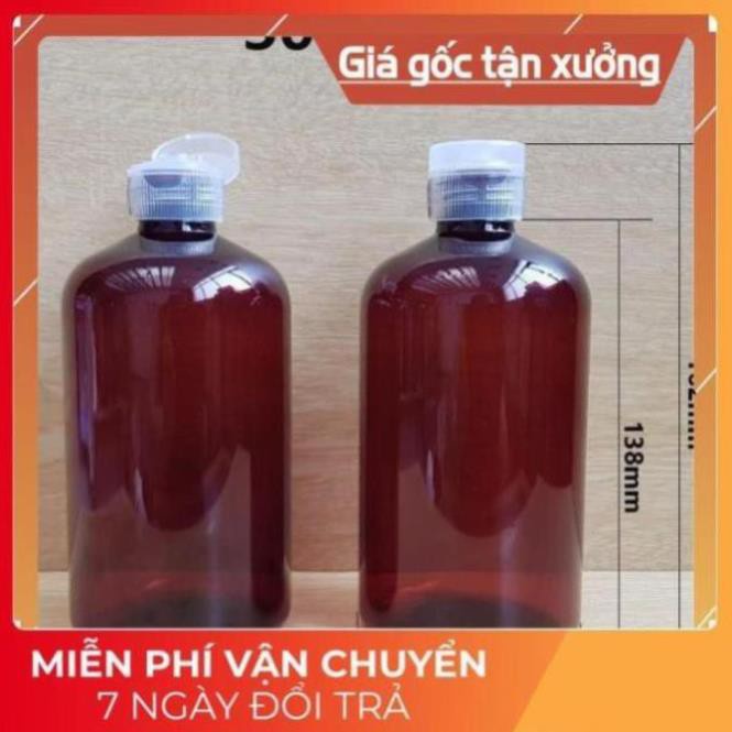 Chai Chiết Mĩ Phẩm ❤ TOP GIÁ RẺ ❤ Chai nhựa pet Nắp Bật 500ml chiết mỹ phẩm , phụ kiện du lịch