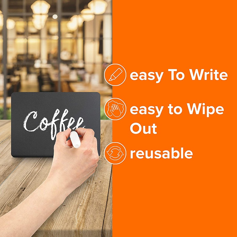 Bộ 10 Bảng Đen Mini 4 X3inch Dùng Trang Trí Thức Ăn - Buffet - Bàn Tiệc Cưới - Bakery - Bảng Nhỏ