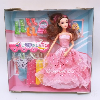 [Hộp lớn] hộp đồ chơi búp bê khớp mắt đá tiểu thư, trang phục và phụ kiện đi kèm rất đep cho bé (búp bê khớp) 
