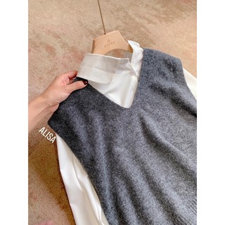 Set gile cổ tim + áo sơmi - ALISA