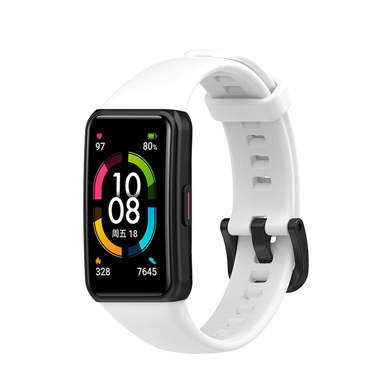 Dây Đeo Thay Thế Chất Liệu Silicon Màu Trơn Cho Huawei Band 7 / 6 Honor Band 6