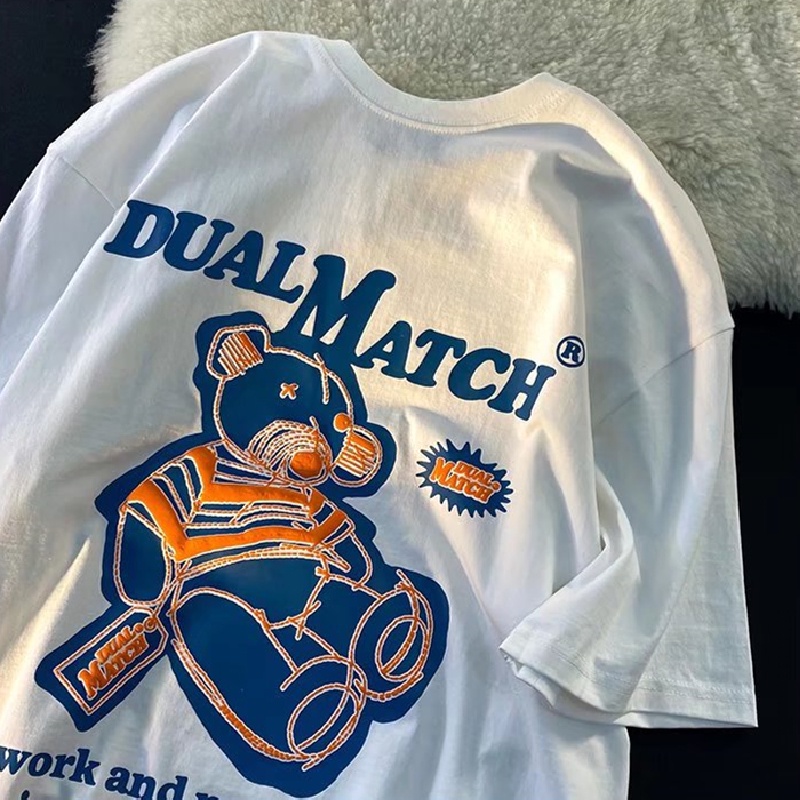 Áo Thun Tay Ngắn Dáng Rộng In Họa Tiết Hoạt Hình Phong Cách Hip Hop Thời Trang Mùa Hè Cho Nam Và Nữ