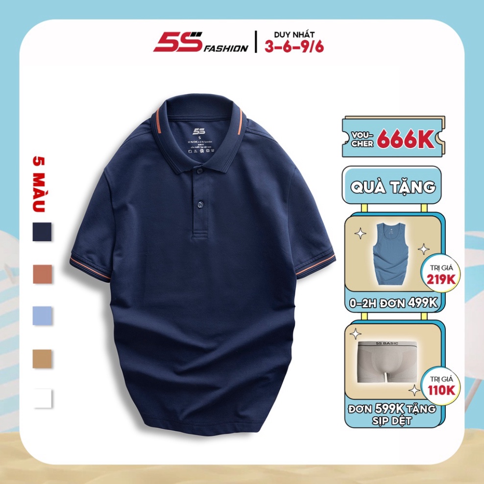 (Hàng Sỉ) Áo Polo Nam 5S, Chất Liệu Cao Cấp, Bền Màu, Thiết Kế Trẻ Trung, Năng Động (APC22014) (ảnh thật)