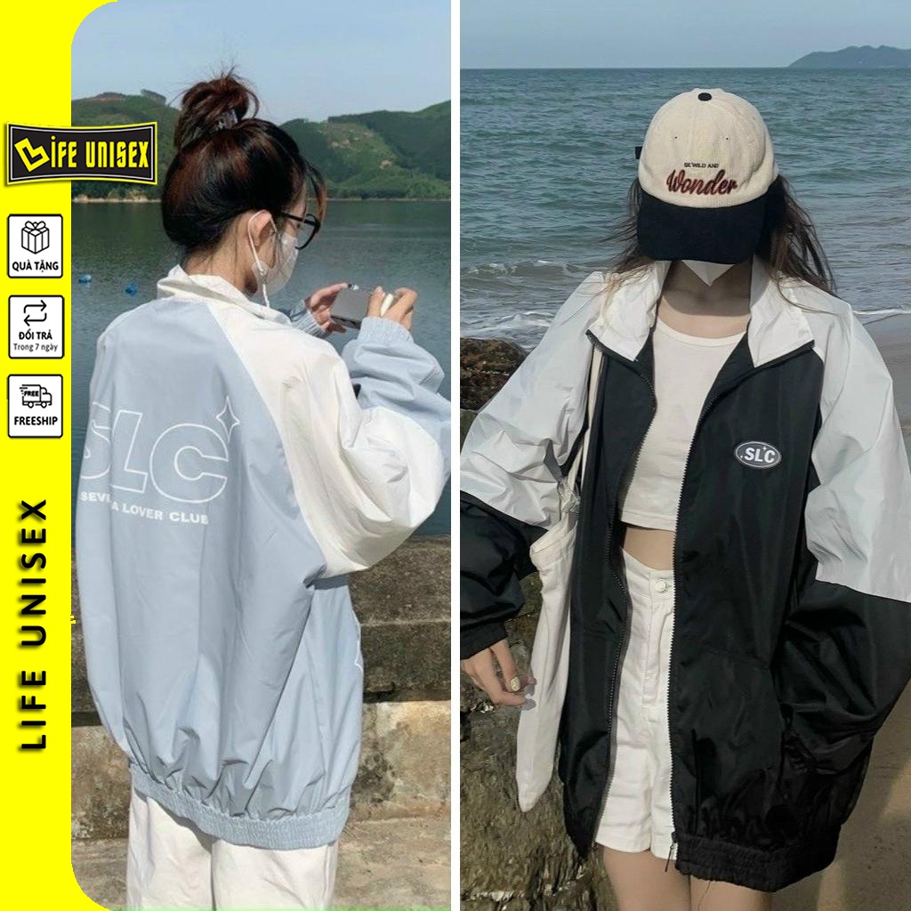 Áo Khoác Dù 2 Lớp S.L.C Ulzzang Nam Nữ Unisex Form Rộng Bomber Jacket Life Unisex
