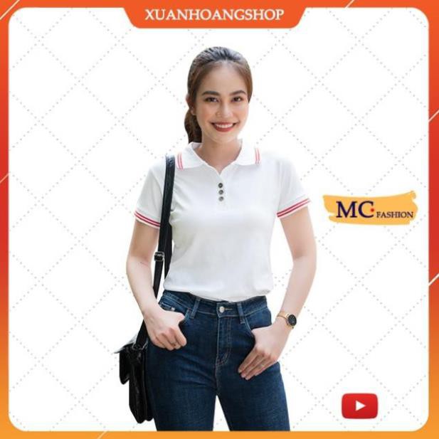 Áo Phông Nữ Màu Đen Có Cổ Tay Ngắn Đẹp (Đen, Đỏ, Vàng, Trắng, Nâu) Vải Cotton Mc Fashion Ap169 . ' 👕 * hè