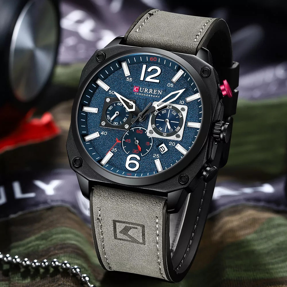 CURREN Men's watch fashion casual waterproof leather strap quartz 8398L | BigBuy360 - bigbuy360.vn