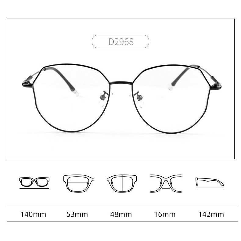 Gọng kính cận nữ, chất liệu kim loại mảnh góc cạnh 2668 Fiveminutes nhiều màu dễ đeo | BigBuy360 - bigbuy360.vn